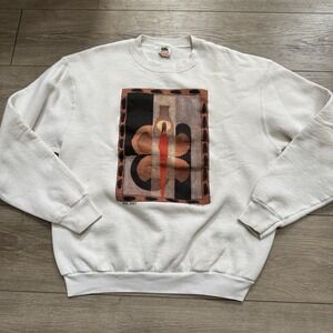 Vtg Bear‎ Spirit Joe Geshick Art Sweater Fruit Of Loom Made In USA Pop art Sz XL